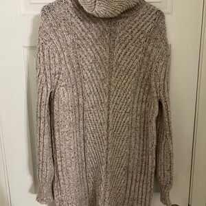 Boheme Neutral Heathered Beige Cowl-Neck Sweater